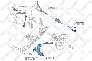 Stellox 51-00341-SX Наконечник рулевой правый Nissan Qashqa | перед | - 4