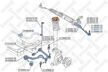Stellox 51-00465-SX Наконечник рулевой левый BMW e84/e90/e9 | перед | - 1