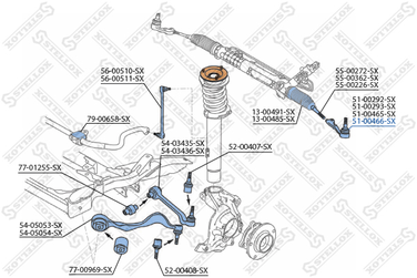 Stellox 51-00466-SX Наконечник рулевой правый BMW e84/e90/e | перед | - 1
