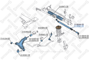 Stellox 51-00561-SX Тяга рул.+нак. п.  Land Rover Freelander | перед прав | - 1