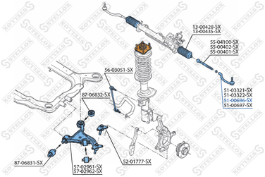 Stellox 51-00696-SX Наконечник рулевой левый Volvo S80 all | перед | - 2