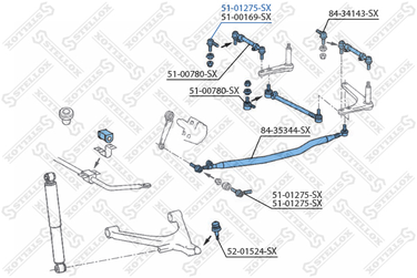 Stellox 51-01275-SX Наконечник тяги рулевой продольной <ch.0 | перед | - 2