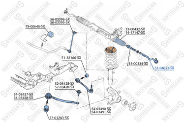 Stellox 51-04622-SX Наконечник рулевой RHT BMW X3 all 04> | перед | - 2