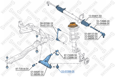 Stellox 52-01589-SX Шар. опора л.+п. Mitsubishi Galant <96 | перед прав/лев | - 2