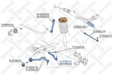 Stellox 54-01984-SX Рычаг нижн. зад. л. алюм. BMW e65/e66 a | перед лев | - 2
