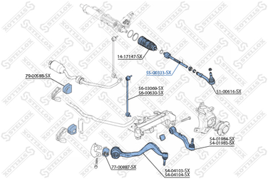 Stellox 55-00333-SX Тяга рул. лев.+прав. BMW 7 e65/e66 <01 | перед | - 2