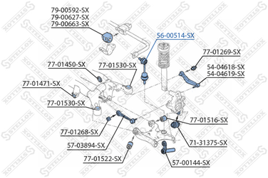 Stellox 56-00514-SX Тяга стаб. зад. BMW e60/e61 2.0-4.5/3.0d | прав/лев | - 1