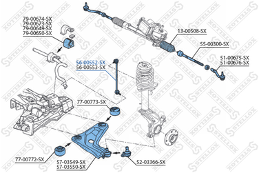Stellox 56-00552-SX Тяга стабилиз. переднего левая Peugeot - 1