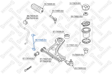 Stellox 56-73008-SX Тяга стаб. пер. л. Daewoo Lacetti 04> | перед лев | - 2