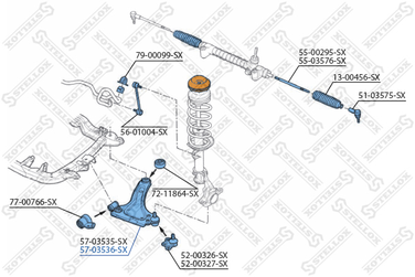 Stellox 57-03536-SX Рычаг нижн. п. Opel Meriva 03> | перед прав | - 1
