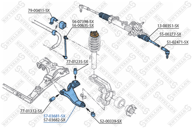 Stellox 57-03681-SX Рычаг нижний левый Ford | перед | - 2