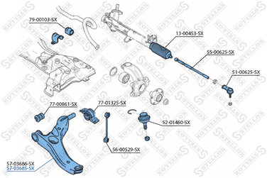 Stellox 57-03685-SX Рычаг нижний правый Ford | перед | - 1