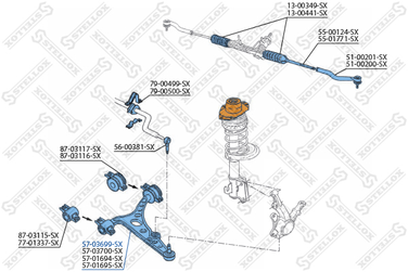 Stellox 57-03699-SX Рычаг независимой подвески колеса, подвеска колеса | перед лев | - 2