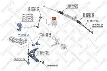Stellox 77-00756-SX С/б рычага без кроншт. BMW e36/z3 90-03 | перед прав/лев | - 2