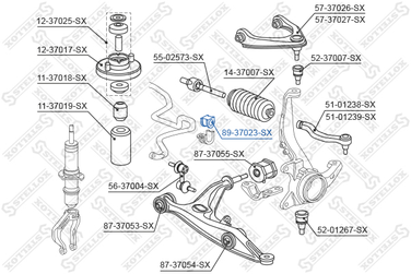 Stellox 89-37023-SX Втулка стабилизатора переднего центральн - 1