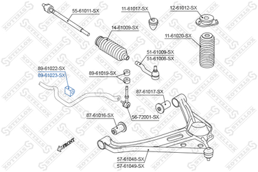 Stellox 89-61023-SX Втулка стабилизатора центральная Suzuki | перед | - 1