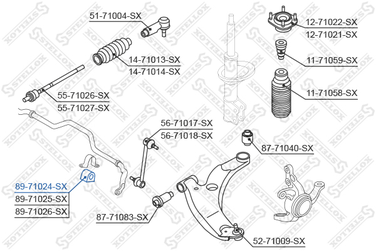 Stellox 89-71024-SX Втулка стабилизатора переднего центральн - 2
