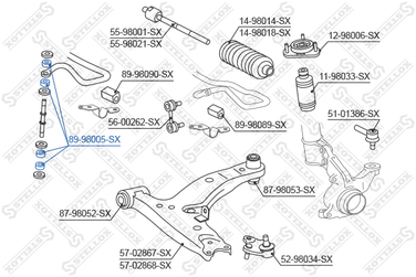 Stellox 89-98005-SX Втулка тяги стабилизатора Toyota Coroll | зад | - 2