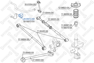 Stellox 89-98012-SX Опора, стабилизатор | зад | - 2