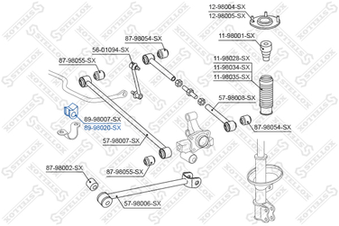 Stellox 89-98020-SX Втулка стабилизатора заднего центральная - 2