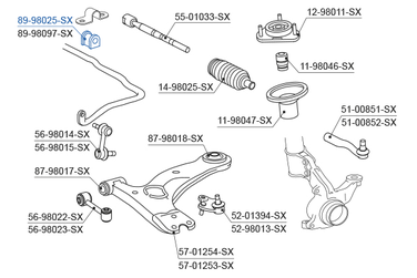Stellox 89-98025-SX Втулка стабилизатора переднего центральн - 1