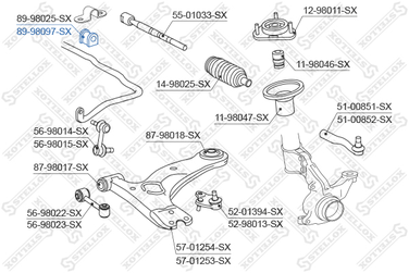 Stellox 89-98097-SX Втулка стабилизатора переднего центральн - 2
