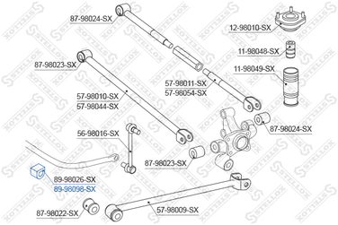 Stellox 89-98098-SX Втулка стабилизатора заднего центральная - 2