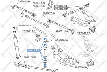 Stellox 89-98130-SX Втулка тяги стабилизатора Toyota Land c | перед | - 1