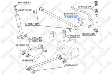 Stellox 89-98150-SX Опора, стабилизатор | зад | - 2