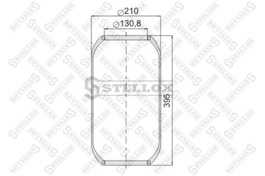 Stellox 90-06440-SX Пневмоподушка цил 395-210-130.8/130.8 Om HCV - 1