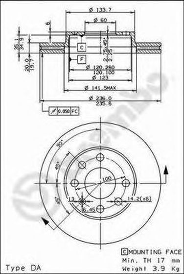 Brembo 09.3090.11 Диск тормозной UV Coated | перед | - 1