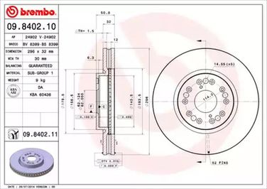 Brembo 09.8402.11 Диск тормозной UV Coated | перед | - 1
