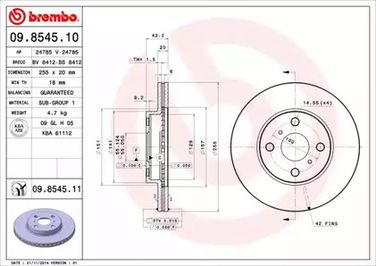 Brembo 09.8545.11 Диск тормозной UV Coated | перед | - 1
