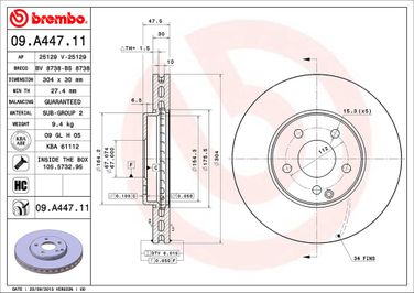 Brembo 09.A447.11 Диск тормозной UV Coated | перед | - 2