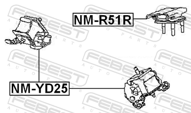 Febest NM-R51R Подушка двигателя | зад прав/лев | - 2