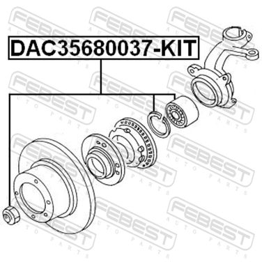 Febest DAC35680037-KIT Подшипник ступицы колеса (ремкомплект) | перед прав/лев | - 2
