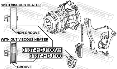 Febest 0187-HDJ100 Ролик натяжной ремня кондиционера (комплект) - 2