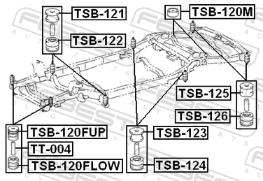 Febest TSB-124 Подушка рамы - 2