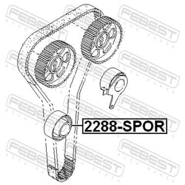 Febest 2288-SPOR Ролик обводной ремня ГРМ - 2