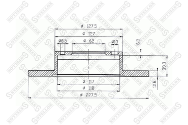 Stellox 6020-2327V-SX Диск тормозной | перед | - 1
