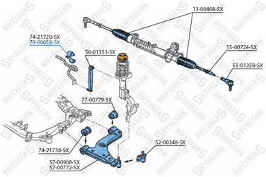 Stellox 79-00058-SX Втулка стабилизатора переднего d18 Opel - 2