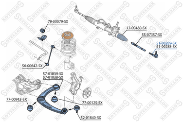 Stellox 51-00289-SX Наконечник рулевой левый Citroen C4 Pic | перед | - 2