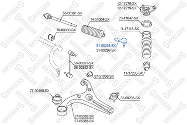 Stellox 51-00295-SX Наконечник рулевой левый Hyundai Verna | перед | - 1