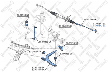 Stellox 51-01842-SX Наконечник рулевой правый Citroen C5 al - 2