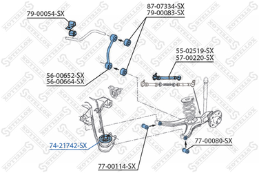 Stellox 74-21742-SX С/б зад. балки Opel Omega all 94-03 | перед | - 2
