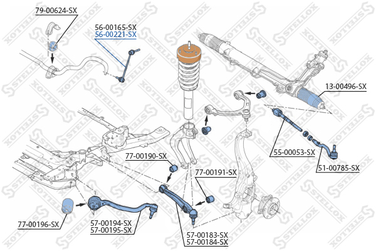 Stellox 56-00221-SX Тяга стаб.пер.л. BMW x5/x6 07> | перед прав | - 1
