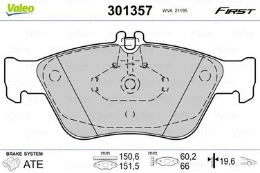 Valeo 301357 Колодки тормозные дисковые | перед | - 2