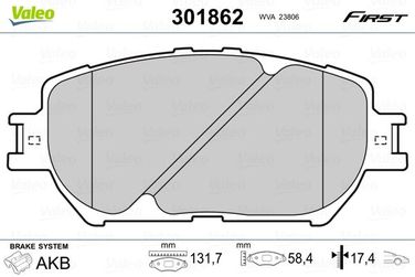 Valeo 301862 Колодки тормозные дисковые | перед | - 2