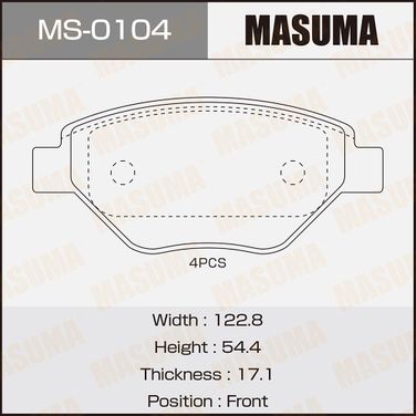 Masuma MS-0104 Колодки тормозные дисковые | перед | - 1