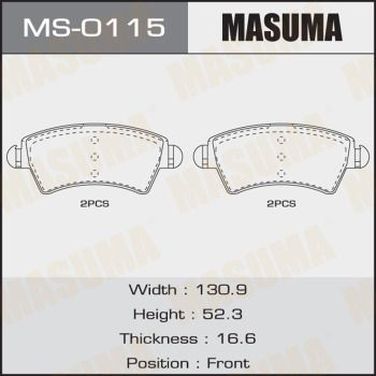 Masuma MS-0115 Колодки тормозные дисковые | перед | - 1